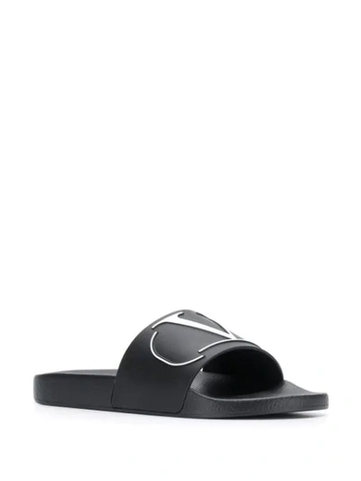 VALENTINO VALENTINO GARAVANI VLOGO POOL SLIDES - 黑色