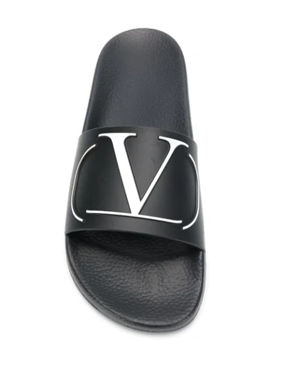 Shop Valentino Garavani Vlogo Slides In Black