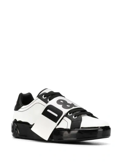 Shop Dolce & Gabbana Portofino Sneakers In 89697 White/black