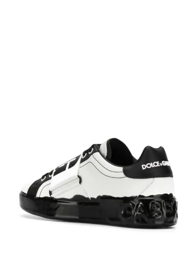 Shop Dolce & Gabbana Portofino Sneakers In 89697 White/black