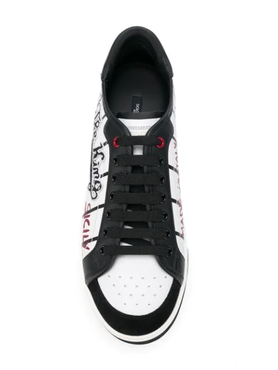 Shop Dolce & Gabbana The King Sneakers In White