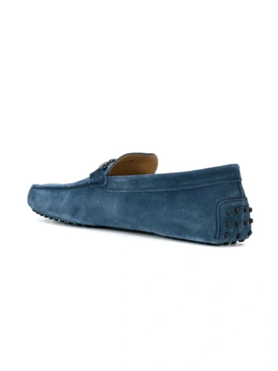 Shop Tod's Double T Gommino Loafers In Blue