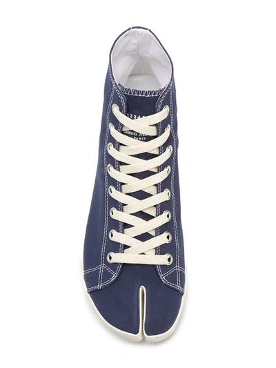 Shop Maison Margiela Tabi Hi In Blue