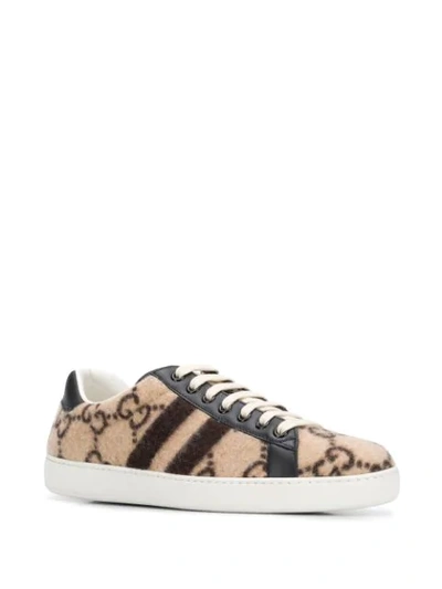 Shop Gucci Ace Gg Sneakers In Neutrals