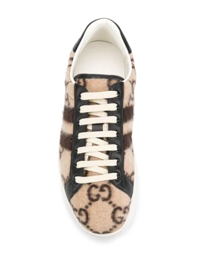 Shop Gucci Ace Gg Sneakers In Neutrals