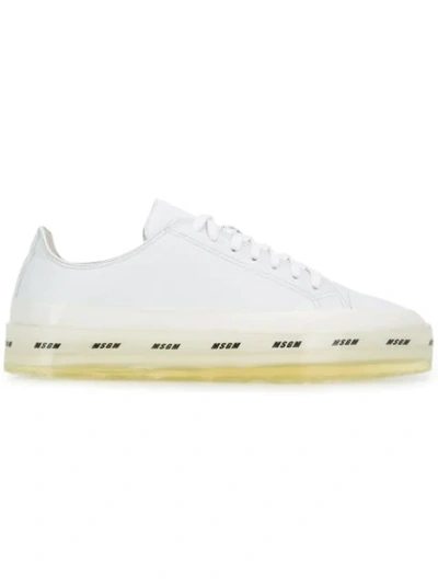 Shop Msgm Logo Sole Sneakers In White