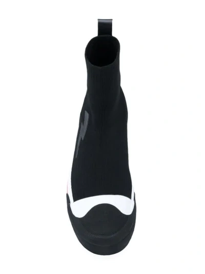 Shop Neil Barrett Lightning Sock In Black