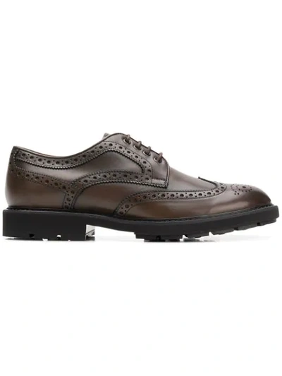 Shop Tod's Classic Derby Shoes - Brown