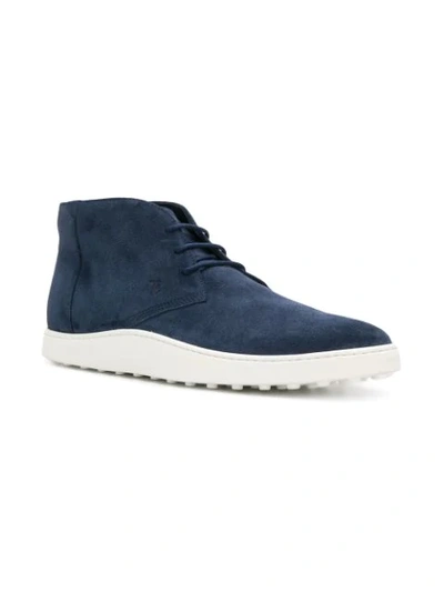 Shop Tod's Desert Boots In Blue