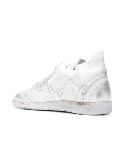 Shop Maison Margiela Distressed Low In White