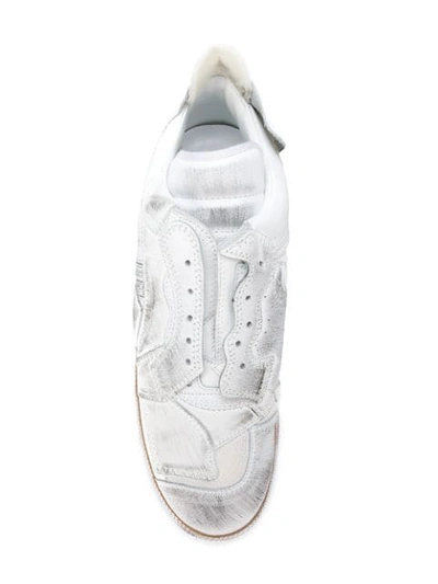 Shop Maison Margiela Distressed Low In White
