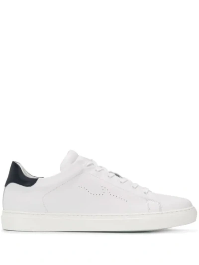 Paul & Shark Leather Tennis Sneakers In White
