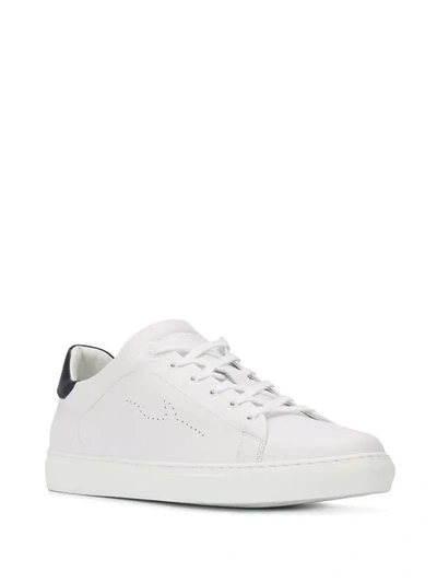 Paul & Shark Leather Tennis Sneakers In White