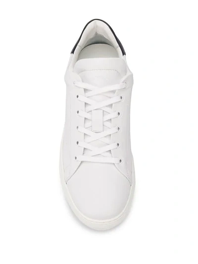 Paul & Shark Leather Tennis Sneakers In White