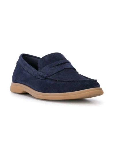 Shop Brunello Cucinelli Contrast Sole Loafers In Blue