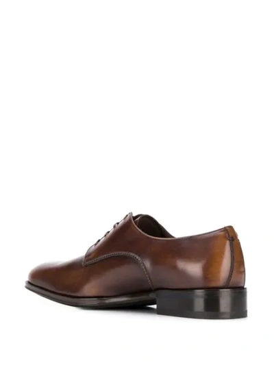 Shop Ferragamo Classic Derby Shoes In Marron