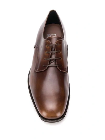 Shop Ferragamo Classic Derby Shoes In Marron