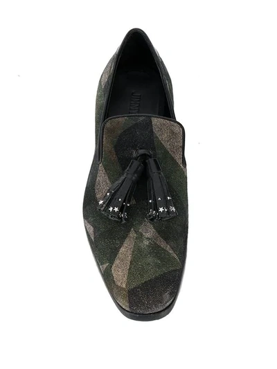 Shop Jimmy Choo Foxley Patchwork Loafers In Green