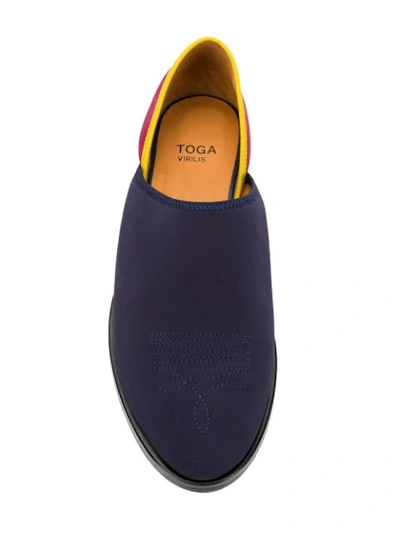 Shop Toga Virilis Contrast Panels Loafers In Blue