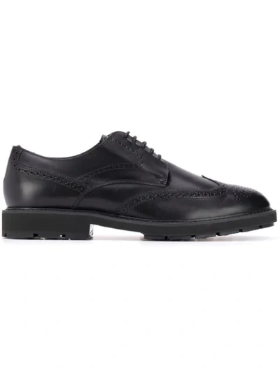 Shop Tod's Lined Oxford Brogues In Black