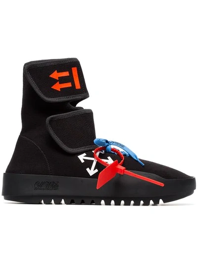 Shop Off-white Arrow Printed Wrap High Top Sneakers In Black