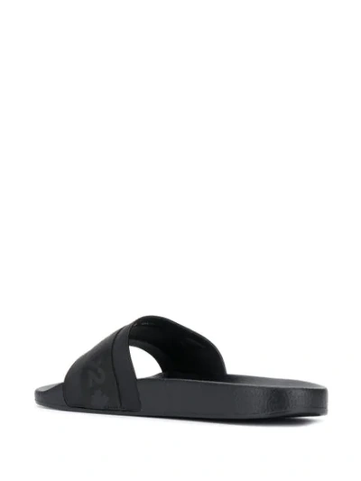 Shop Dsquared2 Logo Sliders In Black