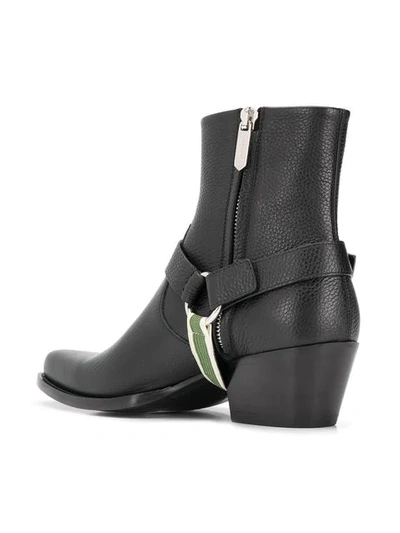 CALVIN KLEIN 205W39NYC TEXTURED ANKLE BOOTS - 黑色