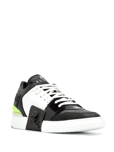 Shop Philipp Plein Colour Blocked Low Top Sneakers In Black