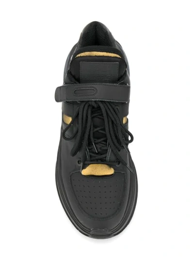 Shop Maison Margiela Retro Fit Laminated Low Top Sneakers In T8013 Black