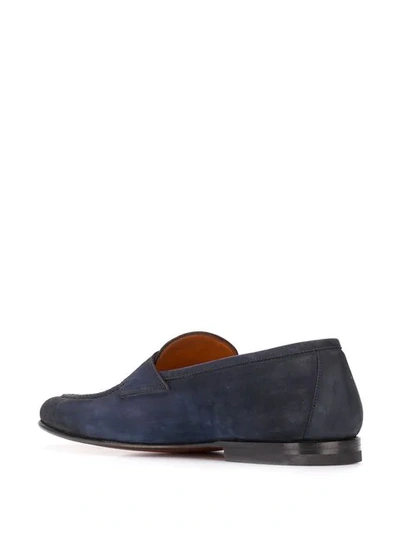 Shop Santoni Classic Loafers In Blue