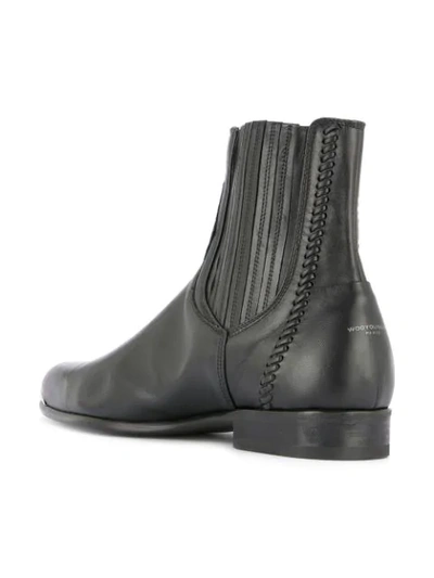 Shop Wooyoungmi Pointed Toe Cap Ankle Boots - Black