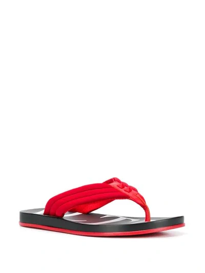 Shop Valentino Garavani Vltn Flip Flops In Dm9 Red