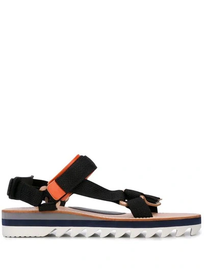 Hender Scheme Leather-trimmed Webbing Sandals In Black | ModeSens