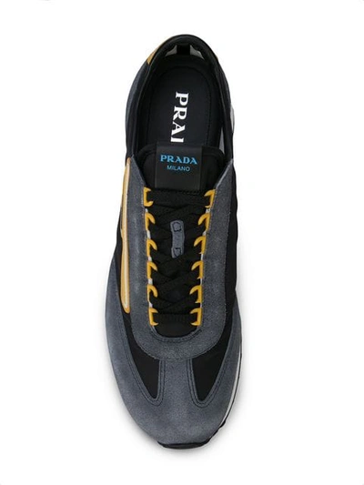 PRADA LACE-UP SNEAKERS - 蓝色