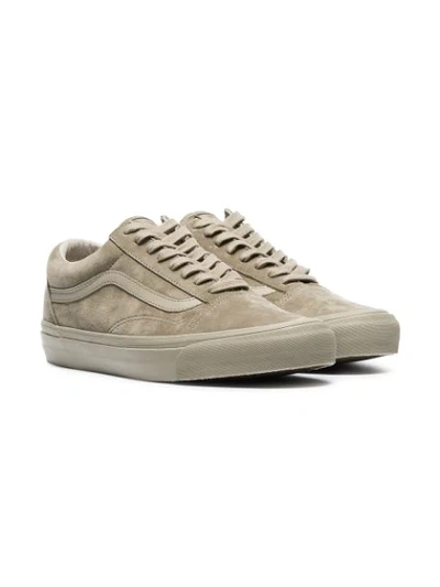 VANS TAUPE VAULT LOW TOP SUEDE SNEAKERS 