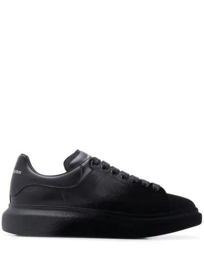 Shop Alexander Mcqueen Velvet Front Sneakers In Black