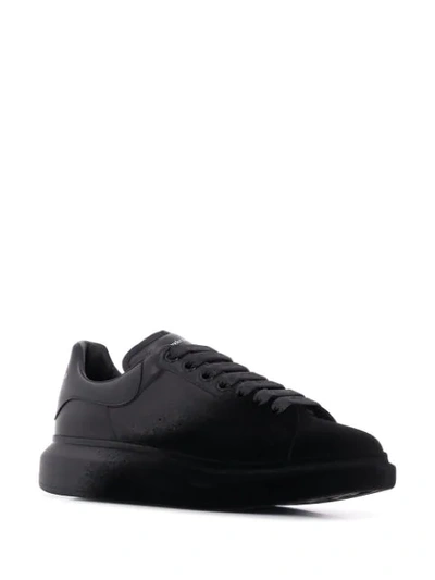 Shop Alexander Mcqueen Velvet Front Sneakers In Black