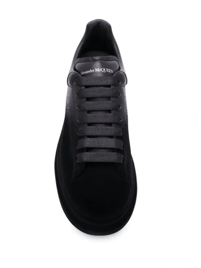 Shop Alexander Mcqueen Velvet Front Sneakers In Black