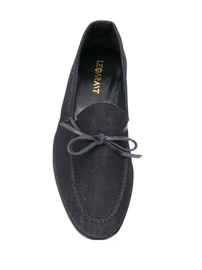 Shop Leqarant Slip-on Denim Loafers In Black