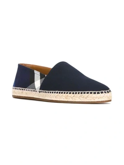 Shop Burberry Espadrilles Mit Kariertem Einsatz In Blue