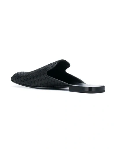 Shop Bottega Veneta Braided Slip On Loafers In Black