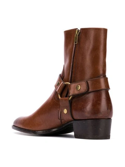 Shop Saint Laurent Wyatt Boots In Brown