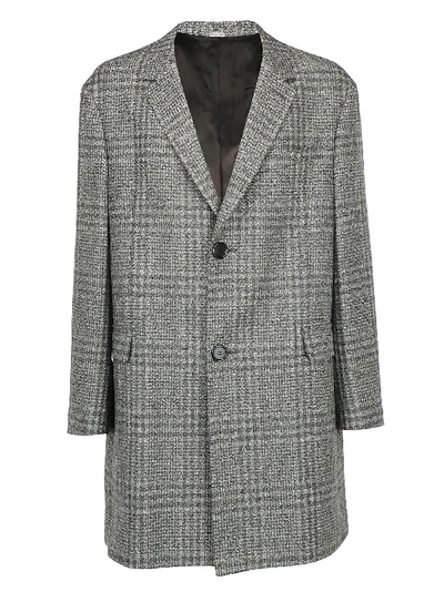 Shop Lanvin Coat In Grey/ecru