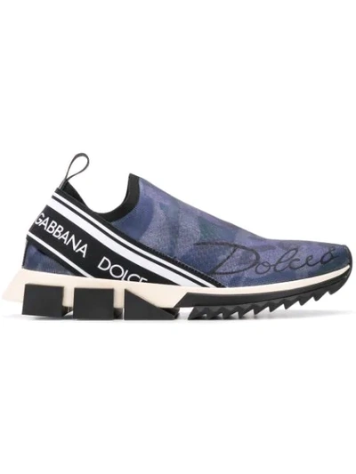 Shop Dolce & Gabbana Branded Sorrento Sneakers In Blue