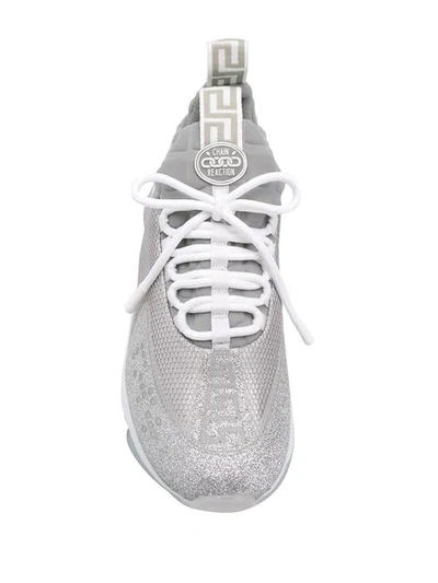 Shop Versace Chain Reaction Sneakers In Grey