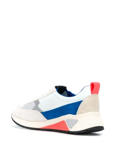 Shop Diesel Suede Panels Low-top Sneakers In White ,blue