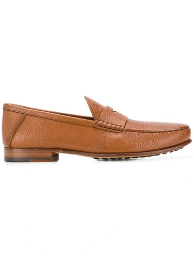 Shop Tod's Driving Loafers In Brown