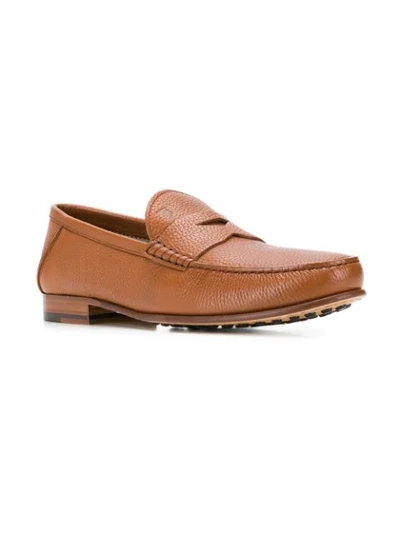Shop Tod's Driving Loafers In Brown