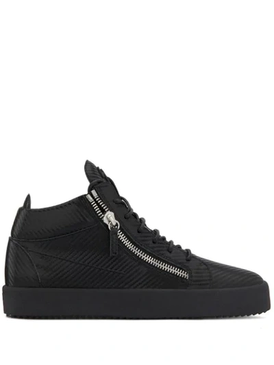 Shop Giuseppe Zanotti Kriss Woven Sneakers In Black