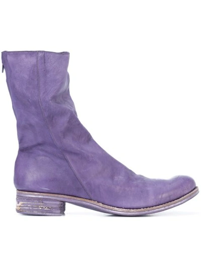 Shop A Diciannoveventitre Slouched Boots In Purple